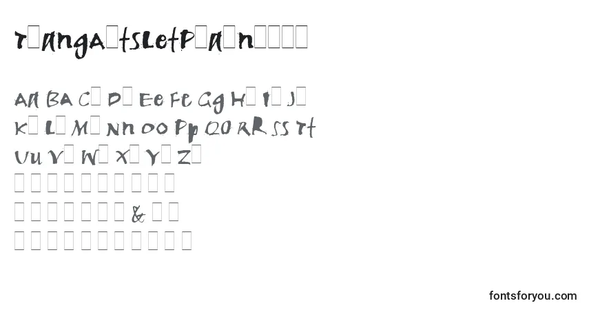 Czcionka TwangAltsLetPlain.1.0 – alfabet, cyfry, specjalne znaki