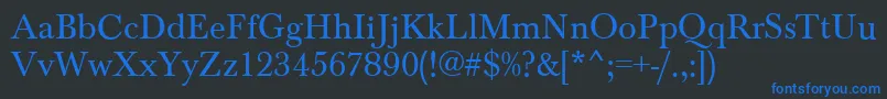 BaskervilleRegular Font – Blue Fonts on Black Background