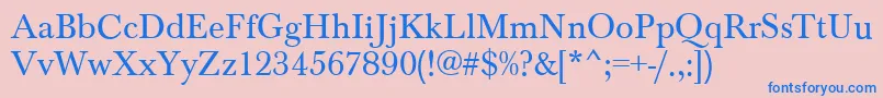 BaskervilleRegular Font – Blue Fonts on Pink Background
