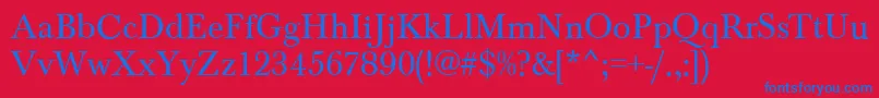 BaskervilleRegular Font – Blue Fonts on Red Background