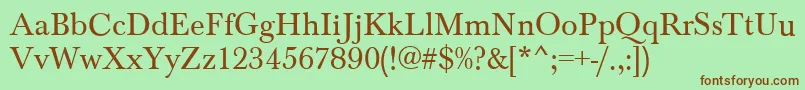BaskervilleRegular Font – Brown Fonts on Green Background
