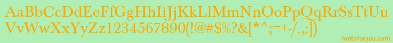 BaskervilleRegular Font – Orange Fonts on Green Background