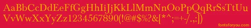 BaskervilleRegular Font – Orange Fonts on Red Background