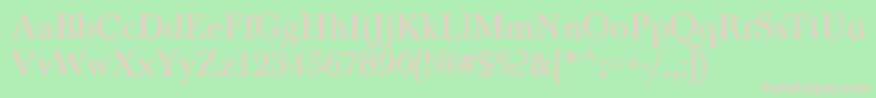 フォントBaskervilleRegular – 緑の背景にピンクのフォント