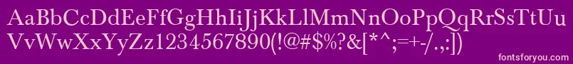 BaskervilleRegular Font – Pink Fonts on Purple Background