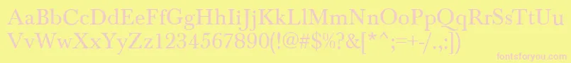 BaskervilleRegular Font – Pink Fonts on Yellow Background