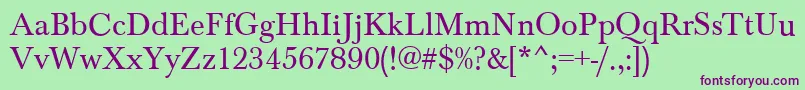 BaskervilleRegular Font – Purple Fonts on Green Background