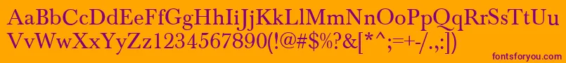 BaskervilleRegular Font – Purple Fonts on Orange Background