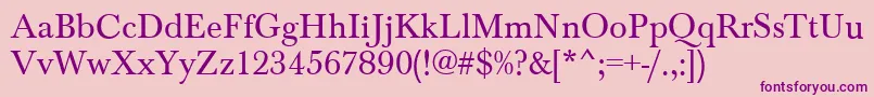 BaskervilleRegular Font – Purple Fonts on Pink Background