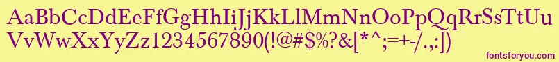 BaskervilleRegular Font – Purple Fonts on Yellow Background