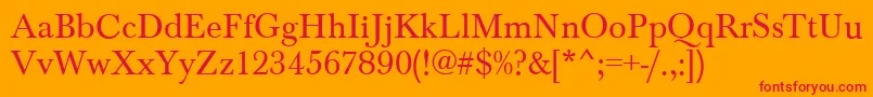 BaskervilleRegular Font – Red Fonts on Orange Background