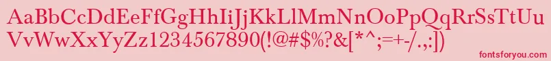 BaskervilleRegular Font – Red Fonts on Pink Background