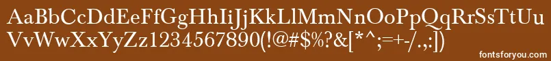 Шрифт BaskervilleRegular – белые шрифты на коричневом фоне