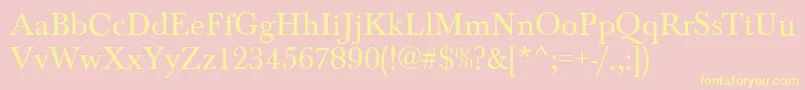 BaskervilleRegular Font – Yellow Fonts on Pink Background