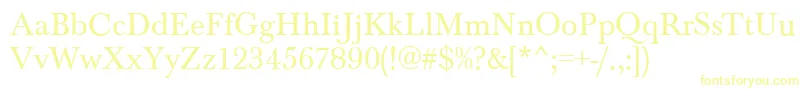 BaskervilleRegular Font – Yellow Fonts on White Background