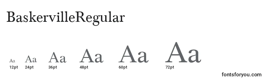 BaskervilleRegular Font Sizes