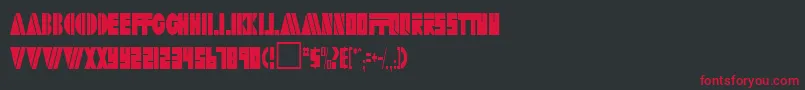 フォントArtyRegular – 黒い背景に赤い文字