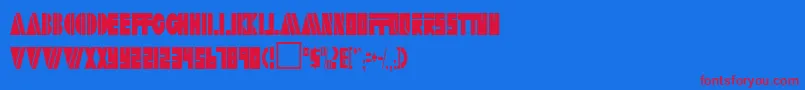 ArtyRegular Font – Red Fonts on Blue Background