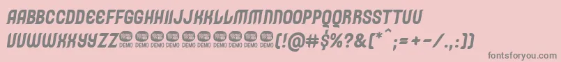 CaleucheRegularoblique-Schriftart – Graue Schriften auf rosa Hintergrund