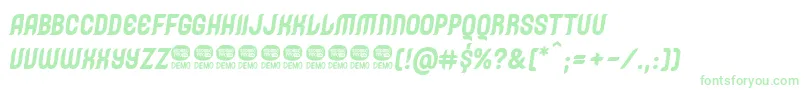 Police CaleucheRegularoblique – polices vertes sur fond blanc