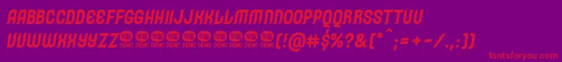 CaleucheRegularoblique Font – Red Fonts on Purple Background