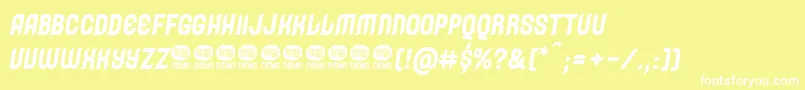 CaleucheRegularoblique Font – White Fonts on Yellow Background