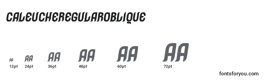 Размеры шрифта CaleucheRegularoblique