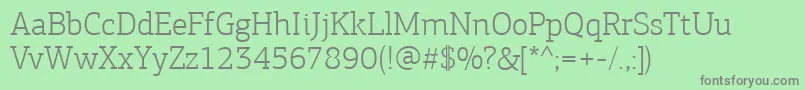 フォントPfagoraslabproLight – 緑の背景に灰色の文字