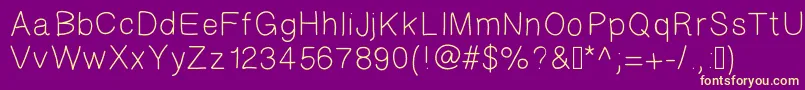 Moreletters Font – Yellow Fonts on Purple Background