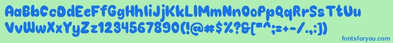 Chokoplain Font – Blue Fonts on Green Background