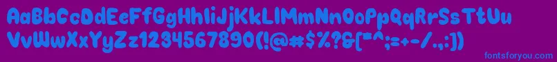 フォントChokoplain – 紫色の背景に青い文字
