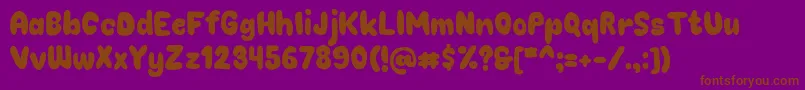 Chokoplain-Schriftart – Braune Schriften auf violettem Hintergrund