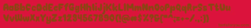 Czcionka Chokoplain – brązowe czcionki na czerwonym tle
