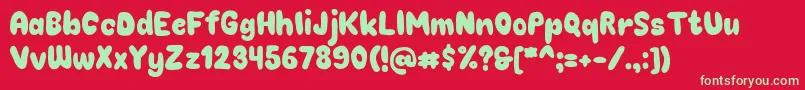 フォントChokoplain – 赤い背景に緑の文字