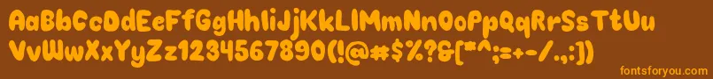 Chokoplain Font – Orange Fonts on Brown Background