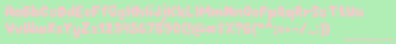 Fonte Chokoplain – fontes rosa em um fundo verde