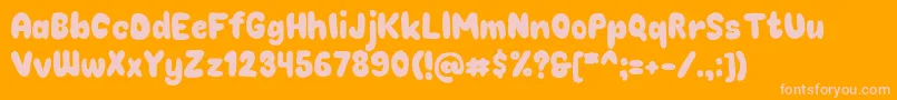Chokoplain Font – Pink Fonts on Orange Background