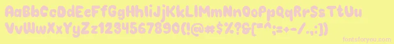 Chokoplain Font – Pink Fonts on Yellow Background