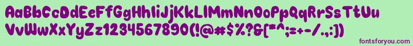 Chokoplain Font – Purple Fonts on Green Background