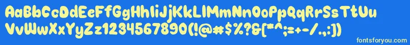 Chokoplain Font – Yellow Fonts on Blue Background