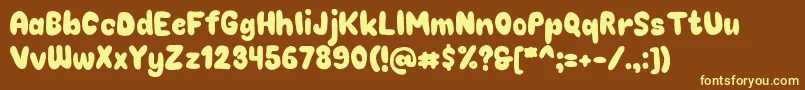 Chokoplain Font – Yellow Fonts on Brown Background
