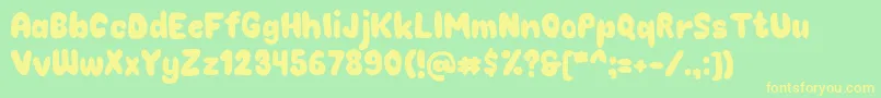 Chokoplain Font – Yellow Fonts on Green Background