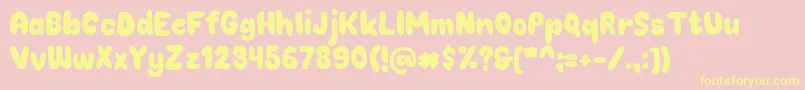 Chokoplain-fontti – keltaiset fontit vaaleanpunaisella taustalla