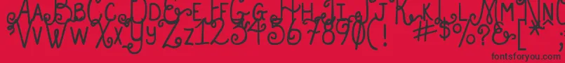 DjbHollyEnchanted Font – Black Fonts on Red Background