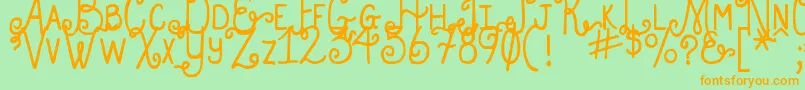 DjbHollyEnchanted Font – Orange Fonts on Green Background