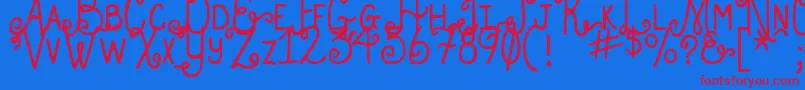 DjbHollyEnchanted Font – Red Fonts on Blue Background