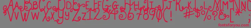 DjbHollyEnchanted Font – Red Fonts on Gray Background