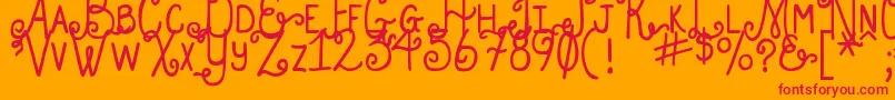 DjbHollyEnchanted Font – Red Fonts on Orange Background