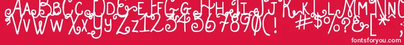 DjbHollyEnchanted Font – White Fonts on Red Background