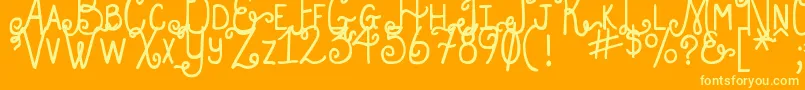 DjbHollyEnchanted Font – Yellow Fonts on Orange Background